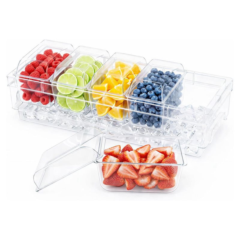Garnish Tray Set - DTA4-Bar Malzemeleri İçin, Şeffaf Servis Tabağı,