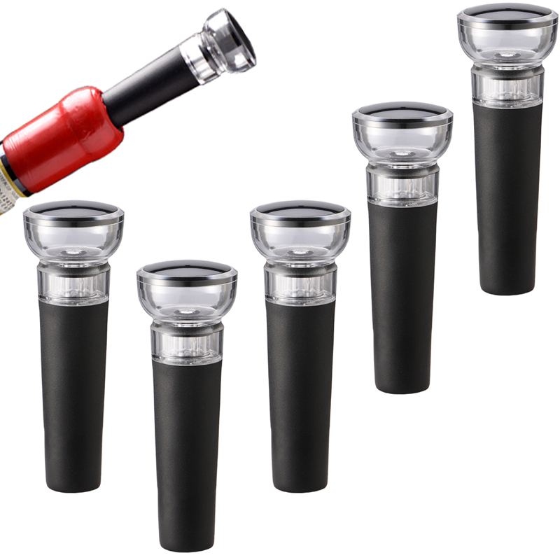 Wine Preservation Pump - 5 adet siyah vakum pompası kullanımlık
