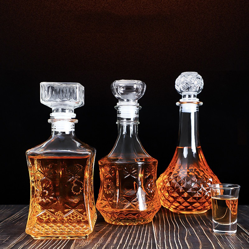 Decanter Globe Set - Lüks 500ML/1000ML Cam Likör Sürahisi, Hava