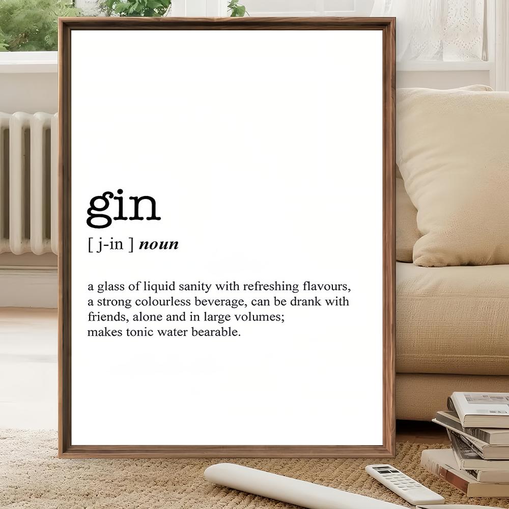 Home Bar Word - GIN Kelime Tanımı HD Duvar Sanatı